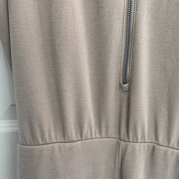 SPANX AirEssentials Sleeveless Wide-Leg Jumpsuit in Taupe with White Piping - Picture 7 of 9